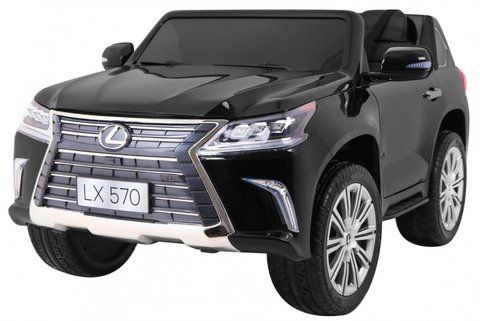 Детский двухместный джип Lexus LX570 черного цвета для мальчика от 1 года с пультом управления. 1156 фото