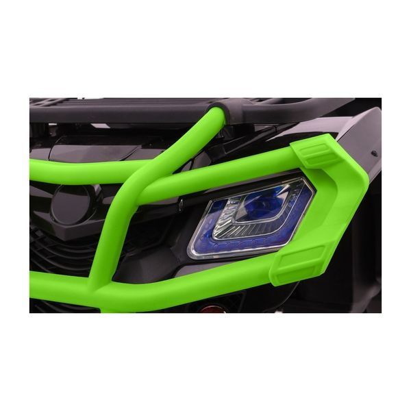 Детский квадроцикл Quad XL ATV 2,4 ГГц Черно-зеленый + Пульт дистанционного управления + привод 4x4 + багажник + свободный запуск + EVA + светодиодный индикатор звука Czarny zielony PA.BDM0909.2.4GHZ.CZ-ZIE фото
