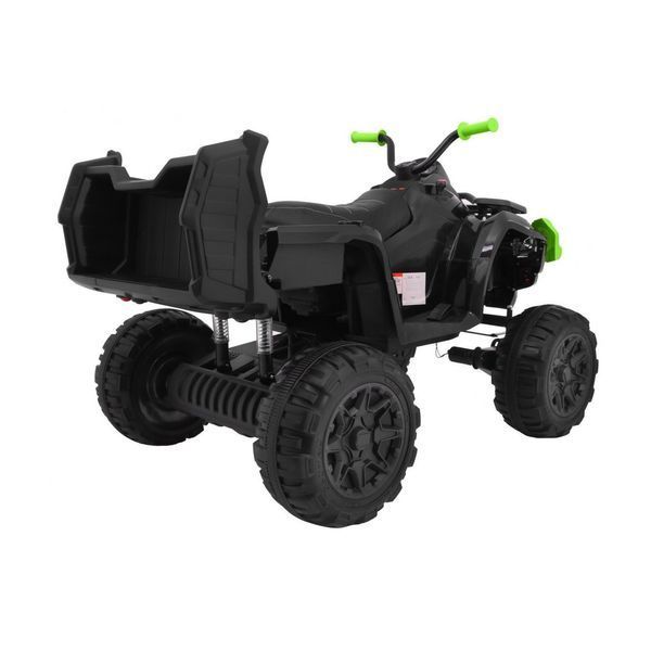 Детский квадроцикл Quad XL ATV 2,4 ГГц Черно-зеленый + Пульт дистанционного управления + привод 4x4 + багажник + свободный запуск + EVA + светодиодный индикатор звука Czarny zielony PA.BDM0909.2.4GHZ.CZ-ZIE фото