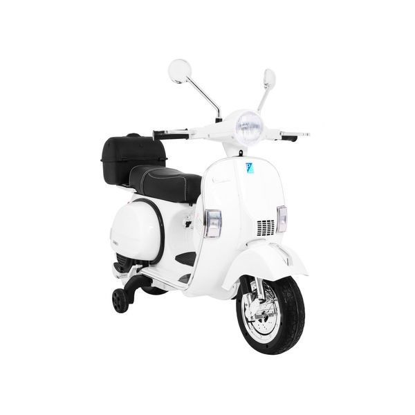 Дитячий скутер Vespa Білий + Опорні колеса + Аудіо + Екошкіра + EVA + Безкоштовний старт Білий PA.PX150.BIA фото