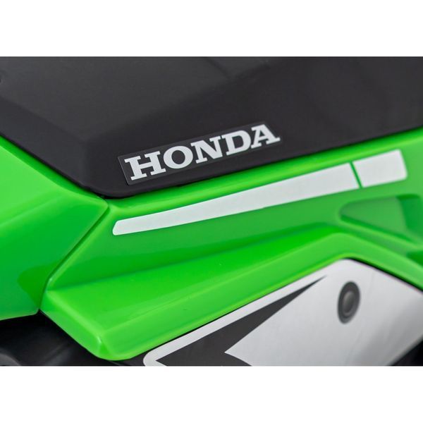 Детский кроссовый велосипед Honda CRF 450R на аккумуляторе, Зеленый + 3 колеса + резиновый протектор + звуковой сигнал Зелёный PA.H5.ZIE фото