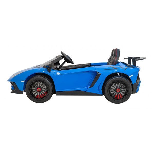 Автомобиль Lamborghini Aventador SV на аккумуляторе для 2 детей Синий + Пульт 2,4 ГГц + Пена EVA + Аудиосветодиод Синий PA.A8803.NIE фото