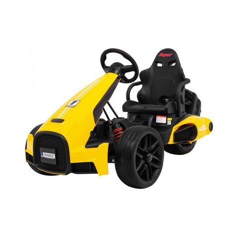 Дитячий картинг на акумуляторі Bolid XR-1, Жовтий + Регульоване кермо + Профільоване сидіння Жовтий PA.CH9939.ZOL фото