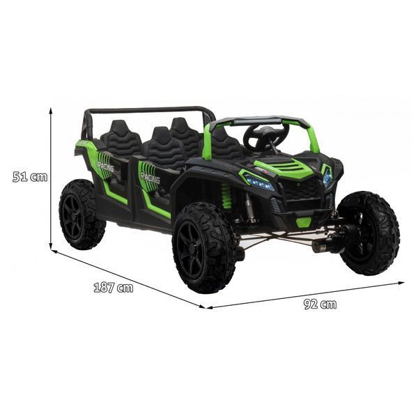 4-місний дитячий баггі ATV RACING UTV2000 з літій-іонним акумулятором Зелений Зелений PA.A033.LIION.ZIE фото