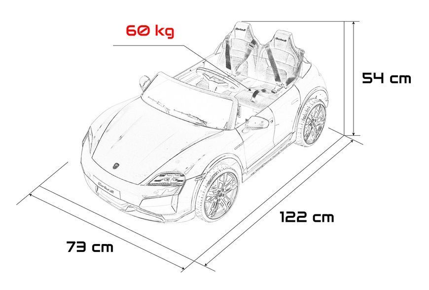 Детский электромобиль Porsche Taycan Turbo S 24V, 2&times;90W, пульт, EVA колеса 204 фото