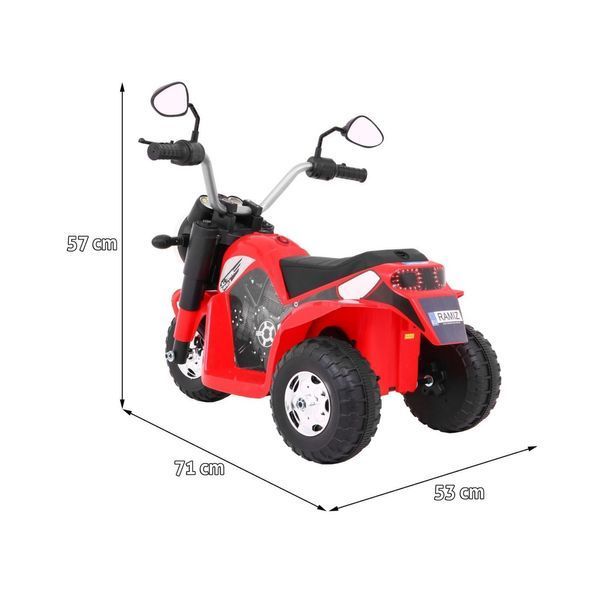 Дитячий мотоцикл MiniBike на акумуляторі, червоний + звуки + LED підсвічування + екошкіра Червоний PA.JC916.CR фото