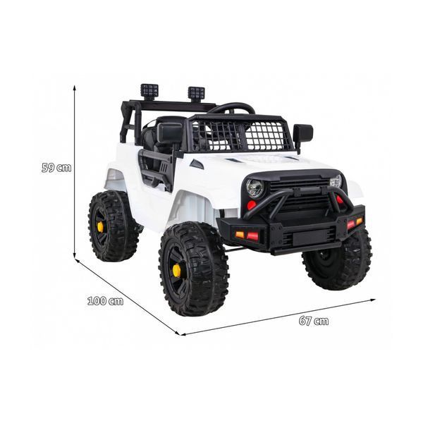 Автомобіль дитячий Jeep Dark Night на акумуляторі Білий + Повільний старт + EVA + Audio LED Білий PA.BDM0922.BIA фото