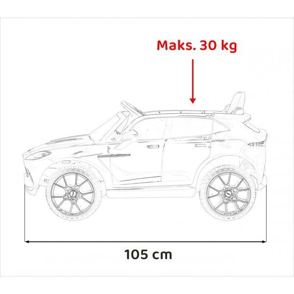 Aston Martin DBX для детей на батарейках Белый + Пульт дистанционного управления + EVA + Ремни безопасности + Медленный старт + Аудиосветодиод Белый PA.S310.BIA фото