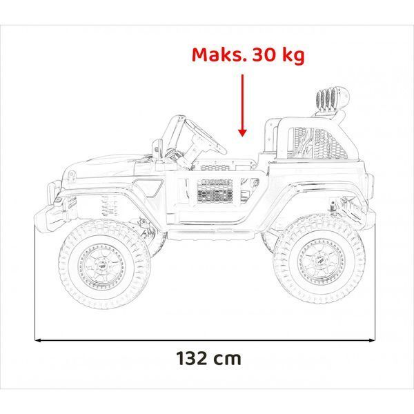 Дитячий позашляховик OFF-ROAD 3.0 Червоний + Пульт + Повільний Старт + Ремені + Аудіо LED Червоний PA.JL213.CR фото
