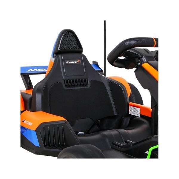 Детский картинг McLaren Drift на аккумуляторе + Функция дрифта + Спортивное сиденье + Светодиодные фонари + Медленный старт + Выход в открытый космос Оранжевый PA.BDM0930.POM фото