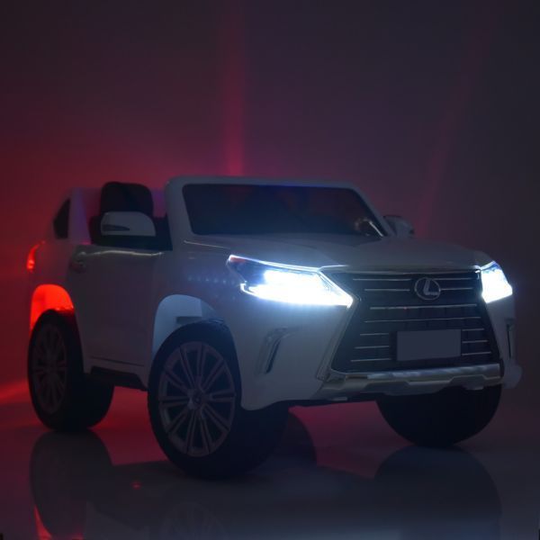 Дитячий двомісний джип Lexus LX570 білого кольору для дитини віком від 1 року з пультом керування M 3906EBLR-1 фото