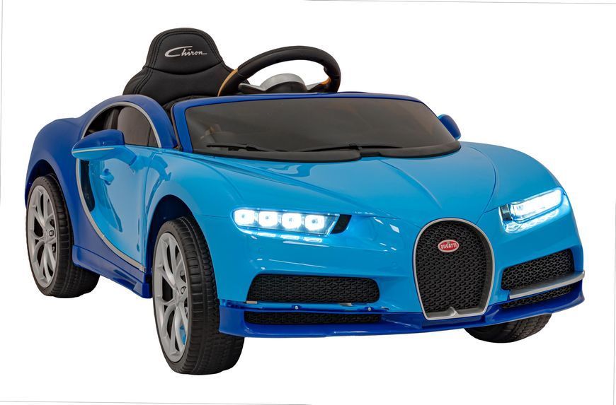 Детский электромобиль Bugatti Chiron голубой на радиоуправлении для детей от 1 года. 1142 фото