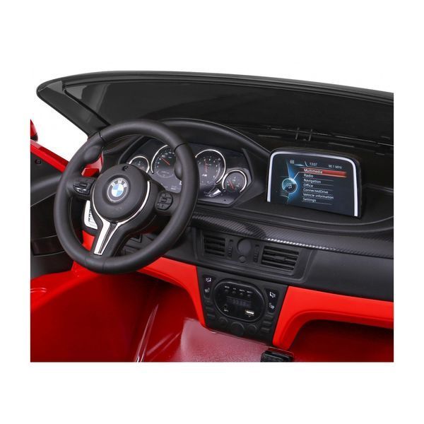 Позашляховик BMW X6M XXL для 2 дітей Червона фарба + Пілот + Екошкіра Червоний PA.JJ2168.EXL.CR фото