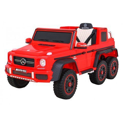 Mercedes G63 AMG Автомобиль на аккумуляторе Красный + Пульт дистанционного управления + 6 колес EVA + Бесплатный запуск + Светодиод MP3 Красный PA.G63.CR фото