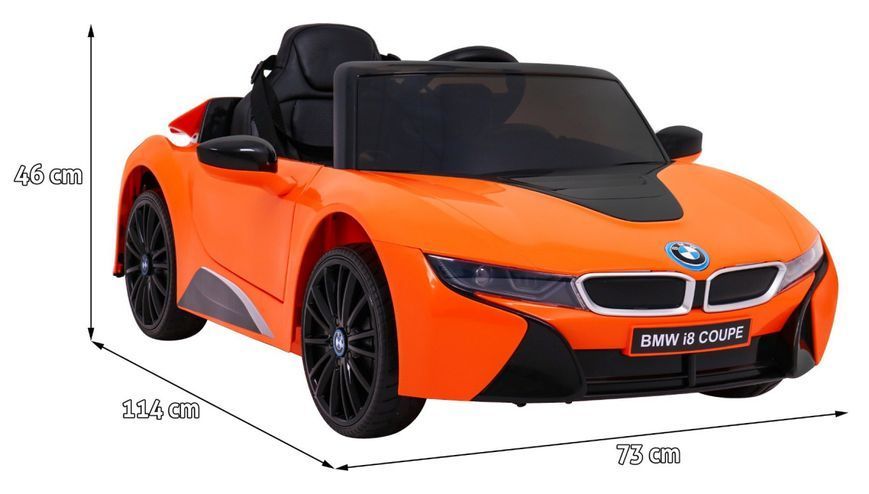 Дитячий електромобіль на акумуляторі BMW i8 з пультом радіокерування для дітей 3-8 років Помаранчева 1023 фото