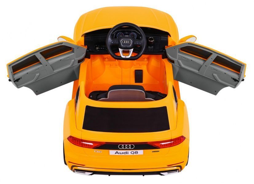 Дитяча машинка ліцензійна Audi Q8 помаранчевого кольору для дітей від 1 року на радіокеруванні 1158 фото