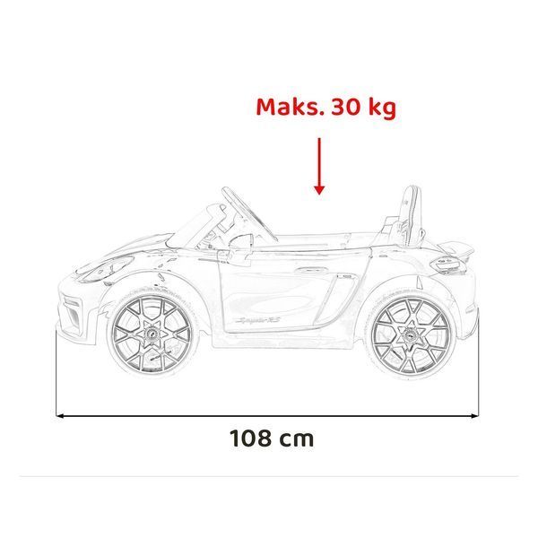 Електромобіль Porsche Spyder RS ​​​​718, біла фарба Білий PA.DK-P718.EXL.BIA фото